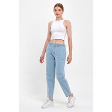 Vena Kadın Norah Sky Blue Beli Lastikli Lyocell Jean Pantolon