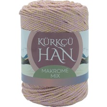 Kürkçü Han Makrome Mix 200 gr 120 m Lila-Pembe Orta Yumuşaklıkta Akrilik El Örgü İpi