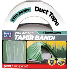 Boss Tape Şeffaf Duct Tape Tamir Bandı EN:48MM BOY:25MT