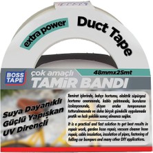 Boss Tape Şeffaf Duct Tape Tamir Bandı EN:48MM BOY:25MT