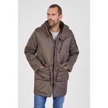 Kevin Erkek Kapşonlu Parka K207 Gri