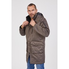 Kevin Erkek Kapşonlu Parka K207 Gri
