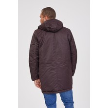 Kevin Erkek Kapşonlu Parka K207 Kahverengi