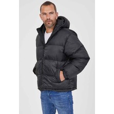 Kevin Erkek Kapşonlu Şişme Mont K220 Siyah