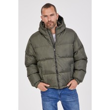 Kevin Erkek Kapşonlu Şişme Mont K220 Haki
