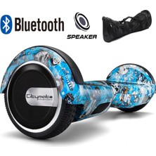 Citymate Elektrikli Kaykay Hoverboard Bluetooth Hoparlörlü 6.5 Inch Akıllı Dengeli - Çanta Hediye Grafiti Desenli