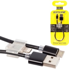 Powermaster Androıd*samsung Serisi + IPHONE Örgülü Kısa Data Şarj Kablosu