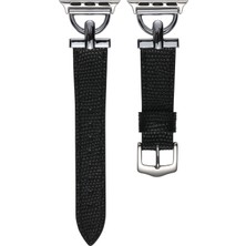 Kny Apple Watch Ultra 2 Için Metal Uçlu Deri Kordon-Kayış Krd-53