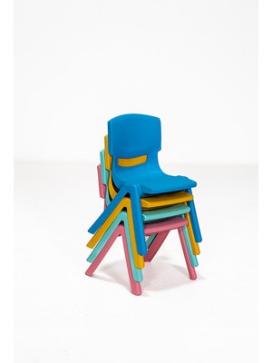 Mobetto Junior 2 Adet Kreş Anaokulu Çocuk Sandalyesi Sert Plastik- Mavi
