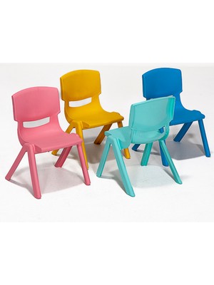 Mobetto Junior 2 Adet Kreş Anaokulu Çocuk Sandalyesi Sert Plastik- Mavi