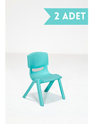 Mobetto Junior 2 Adet Kreş Anaokulu Çocuk Sandalyesi Sert Plastik-Turkuaz