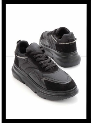 Bambi Siyah Siyah Paraşüt  Kadın Sneaker K01791070367