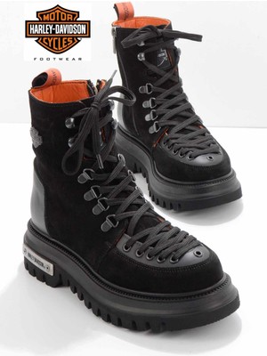 Harley Davidson Black Leather Kadın Bot & Bootie HD0777064302