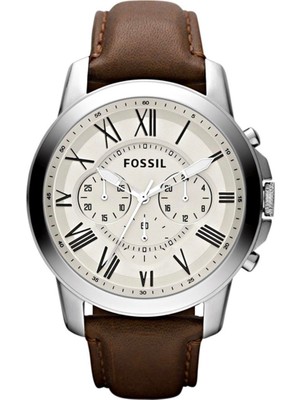 Fossil FFS4735 Erkek Kol Saati 10 ATM Suya Dayanıklı Çelik Kasa ve Kahverengi Kordon ile Spor Tarzı
