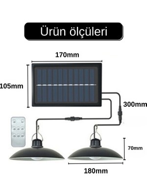 Hangast Solar 2 Ledli IP65 Su Geçirmez Sarkıt Bahçe Aydınlatma Güneş Enerjili Kumandalı LED Işık