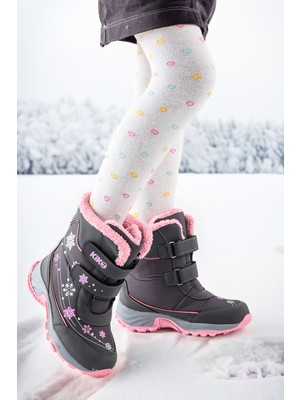 Kiko Kids Kartanesi Cırtlı Kız Çocuk Kar Bot Soğuk Suya Dayanıklı