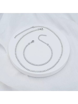 Takıconcept Su Yolu Swarovski Taşlı Kolye Bileklik Set