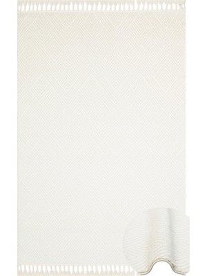 Eko Halı Urban Urb 01 Whıte  Etnik Desenlere Sahip Hav Toz Vermez Yumuşak Dokulu Modern Iskandinav Halı