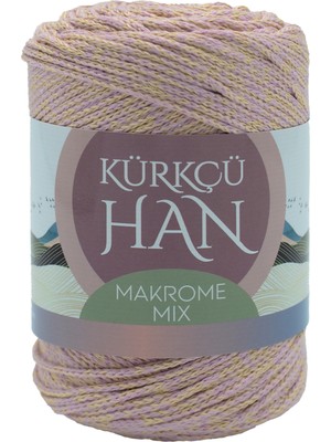 Kürkçü Han Makrome Mix 200GR 120M El Örgü Ipi Lila-Pembe