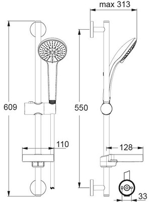 İdeal Standart Ideal Standard Idealrain Sürgülü Duş Seti 100 3F.B9415AA