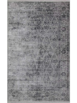 Eko Halı Verona Dyed Vrd 01 Dark Grey Overdyed Yumuşak Ipeksi Dokulu Modern Eskitme Tarz Makine Dokuması Halı