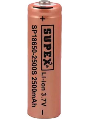 Supex 18650-2500S 3.7 Volt 2500 Mah Başlı Lı-Ion Pil