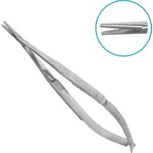 Barışhan Medikal Cerrahi Iğne Tutucu Castroviejo Yaylı Kilitli 5 Inç Düz Uç Elmas Ağızlı Avuç Içi Düz Sap Gri Eğitim Materyali