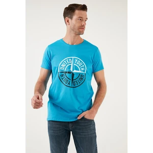 Baskılı Bisiklet Yaka Pamuk Slim Fit T Shirt Erkek T Shirt 541PUSULA