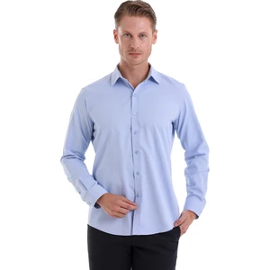 Mavi D. Slim Fit Desenli Pamuklu Slim Yaka Uzun Kollu Spor Gömlek