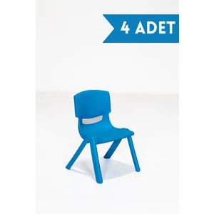 Junior 4 Adet Kreş Anaokulu Çocuk Sandalyesi Sert Plastik- Mavi