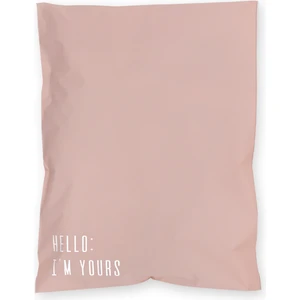 House Of Pack Renkli Kargo Poşeti - 35X45 cm - Pembe - 100 Adet ' Hello I'm Yours ' Baskılı