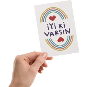 Tabby Design Iyi Ki Varsın Motto Kartı / Kartpostal