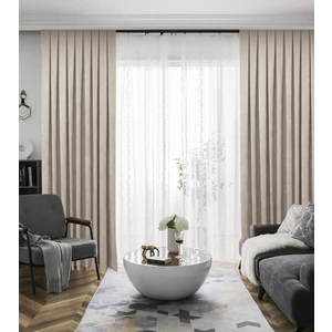 YS Perde Tasarım Petek Dokulu Kadife  Fon Perde 1/2,5 Normal Pile Tek Kanat - Kum Beji