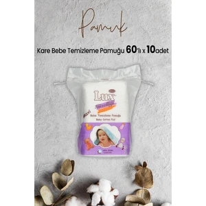 Kare Bebe Temizleme Pamuğu 60' Lı x 10 Adet