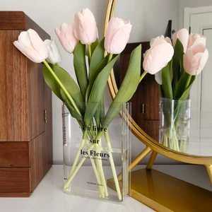 Peony Studio Kitap Vazo Dekoratif Çiçeklik, Masaüstü Şeffaf Kitap Vazo