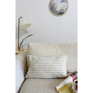Tekli Özel Tasarım Düz Gri Keten Kırlent Yastık Kılıfı 30x50 cm