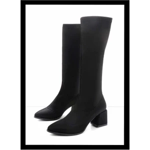 Siyah Streç  Kadın Bot & Bootie K03792060717