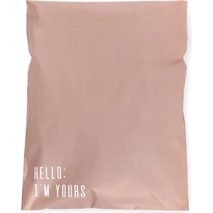House Of Pack Renkli Kargo Poşeti - 35X45 cm - Rose - 100 Adet ' Hello I'm Yours ' Baskılı