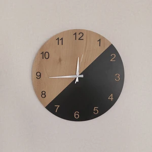 Modern Vıp  Yuvarlak Sessiz Akar Mekanizma 50 cm   Ahşap Duvar Saati
