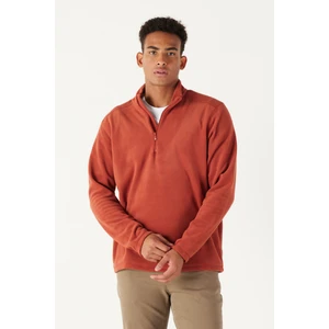 Altınyıldız Classics Erkek Açık Kahve Anti-Pilling Tüylenme Yapmayan Standart Fit Dik Yaka Polar Sweatshirt
