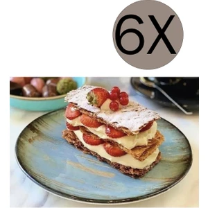 Porselen Madera Mint Gourmet Düz Tabak 17 cm 6'lı Takım