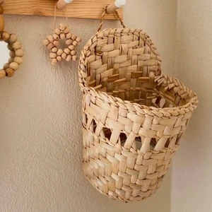 Mien Home Mien Naturel Hasır Sepet, Dekoratif Sepet, Organizer / Delikli