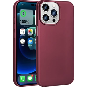 Case 4U Apple iPhone 15 Pro Kılıf Klasik Mat Renkli Yumuşak Premier Silikon Mürdüm