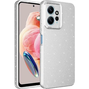 Case 4U Xiaomi Redmi Note 12 4g Kılıf Kamera Korumalı Simli Lüks Koton Kapak Gri
