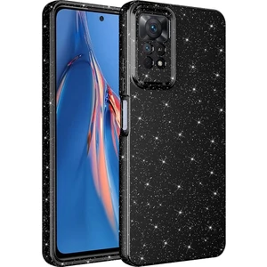 Case 4U Xiaomi Redmi Note 12 Pro 4g Kılıf Kamera Korumalı Simli Lüks Koton Kapak Siyah