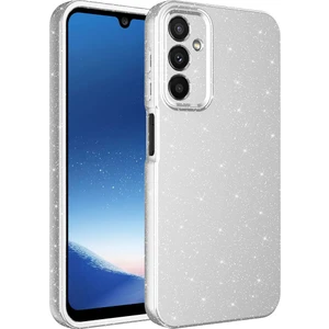 Case 4U Samsung Galaxy A24 Kılıf Kamera Korumalı Simli Lüks Koton Kapak Gri