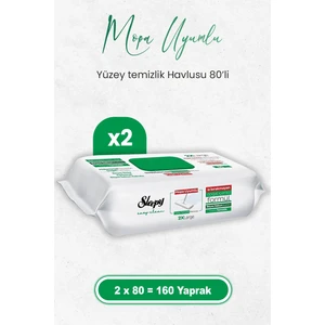 Easy Clean Beyaz Sabun Katkılı Mopa Uyumlu Yüzey Temizlik Havlusu 80  x  2 Adet 160 Yaprak