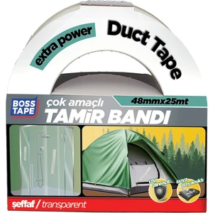 Boss Tape Şeffaf Duct Tape Tamir Bandı EN:48MM BOY:25MT