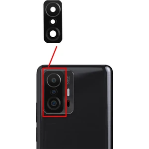 Xiaomi Mi 11T Pro Uyumlu Arka Kamera Camı Lens Yapışkanlı