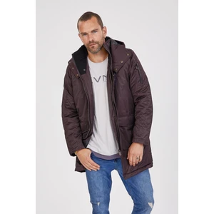 Erkek Kapşonlu Parka K207 Kahverengi
